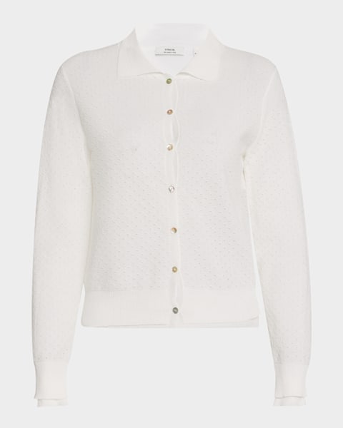 Lumignon ♥feather ribbon op + cardigan Cinq a Sept Briana Feather-Cuff Knit Cardigan | Neiman Marcus