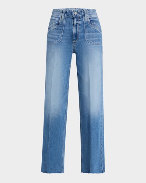 デニム・ジーパン Paige High Rise Lou Lou Jeans PAIGE Lou Lou High-Rise Sparkly Coated Jeans | Neiman Marcus
