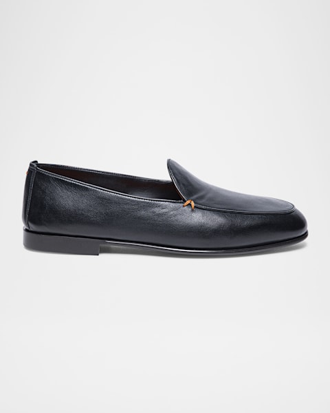 Santoni Men's Ikangia Leather Penny Loafers | Neiman Marcus