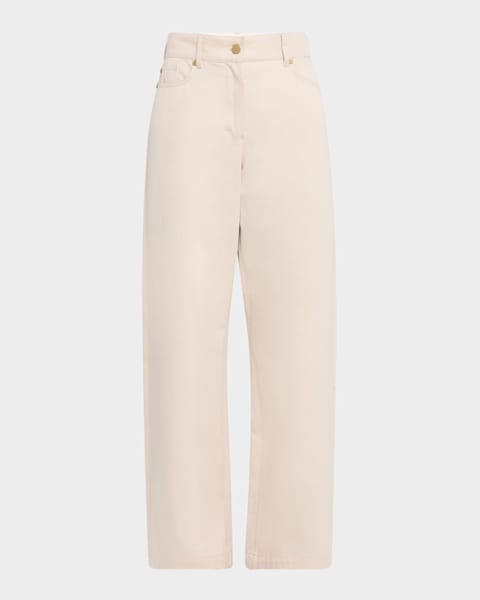 Versace White Washed Denim Straight-Leg Pants | Neiman Marcus