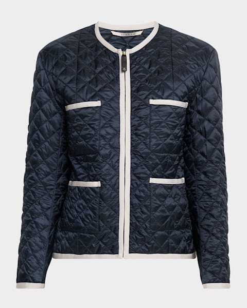 Max Mara Leo Quilted Hooded Zip Jacket | Neiman Marcus