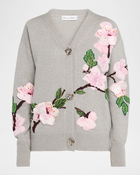 Treat ürself Rose flower cardigan グレー Rose flower motif cardigan | ファッション通販サイト NUGU