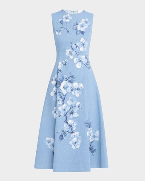 Ralph Lauren★Belted Denim Sleeveless A-Line Dress Belted Denim Sleeveless A-Line Dress