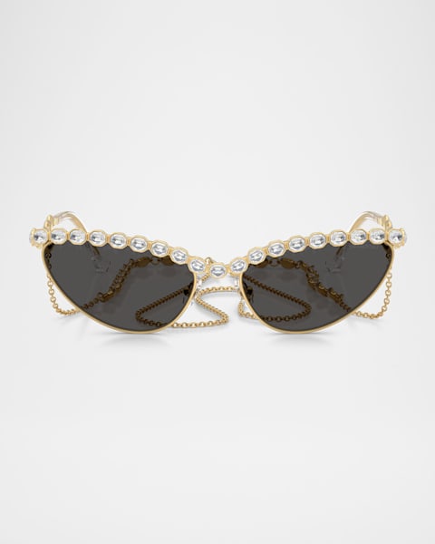 SWAROVSKI Full-Cut Crystal Metal Cat-Eye Sunglasses | Neiman