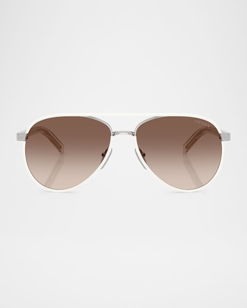 Givenchy 4GEM Metal Aviator Sunglasses | Neiman Marcus
