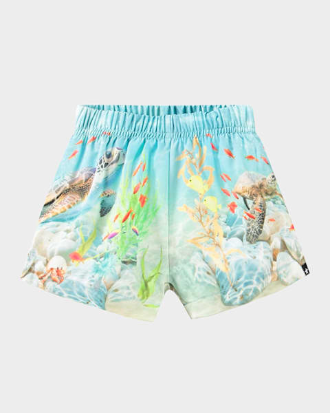 Boy's Atticus Long Check Swim Trunks, Size 6M-2