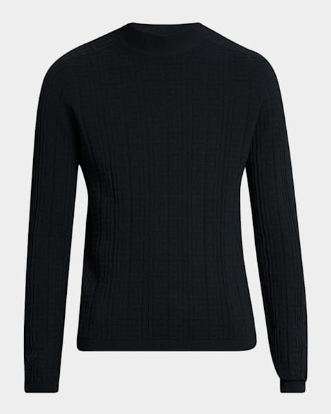 Emporio Armani Men's Textured Jersey Full-Zip Sweater | Neiman Marcus