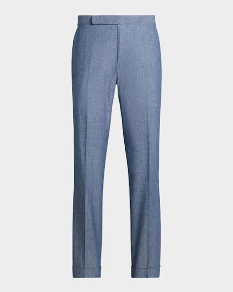 Giorgio Armani Men's Pleated Wool-Blend Suit Pants | Neiman Marcus
