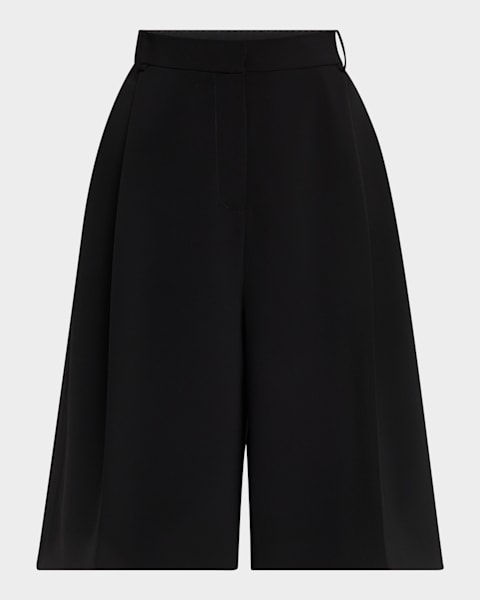 Jacquemus Ovalo High-Rise Pleated Straight-Leg Bermuda