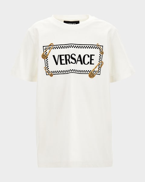 Versace Girl's Logo-Print Necklace Graphic T-Shirt, Size 12M