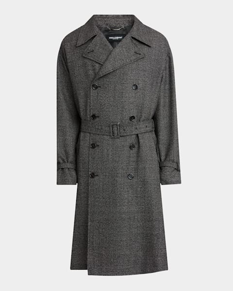 LEMAIRE Men's Double Wool Wrap Coat | Neiman Marcus
