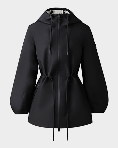 Mackage Isha Windproof Cinched Metallic Rain Jacket | Neiman