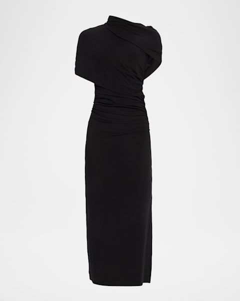 【Jacquemus】Agave Midi Flared Dress Jacquemus Agave Drop-Waist Pleated Flare Midi Dress | Neiman