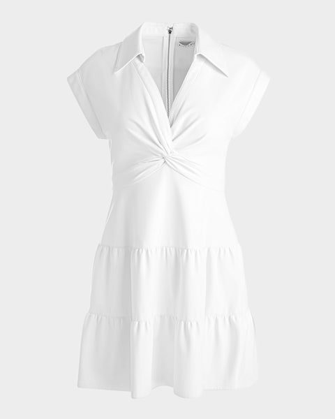 Alice + Olivia Erna Sequined Feather-Trim Mini Dress