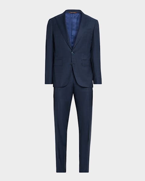 Giorgio Armani Men's Blurred Windowpane 240G Suit | Neiman Marcus