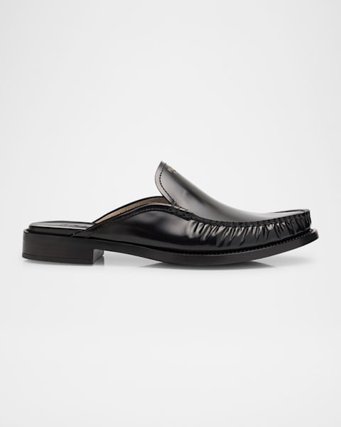 靴 PRADA square toe leather mules black Prada 35mm Patent Leather Mules | Black | FARFETCH