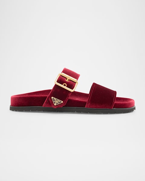 Moncler Mon Rubber Logo Flat Slide Sandals | Neiman Marcus
