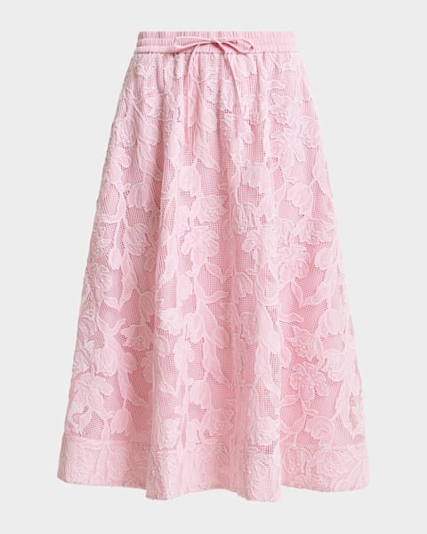 Prada Open Weave Midi Skirt | Neiman Marcus