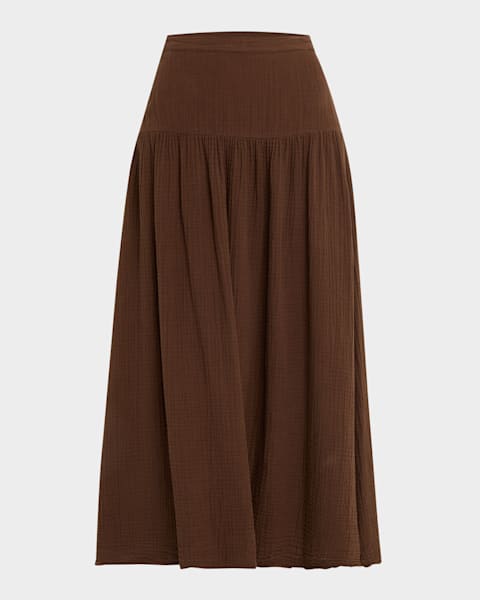 スカート PRADA Dark Brown Cotton Skirt Vintage Chocolate Prada A-Line Skirt - Dark brown | Garmentory