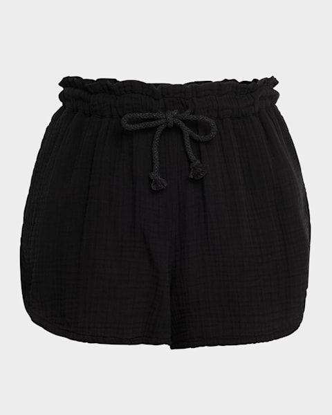 ショートパンツ CHLOE Women Shorts  Burmudas 25SSH07302001 Black Chloe Striped Pull-On Shorts | Neiman Marcus