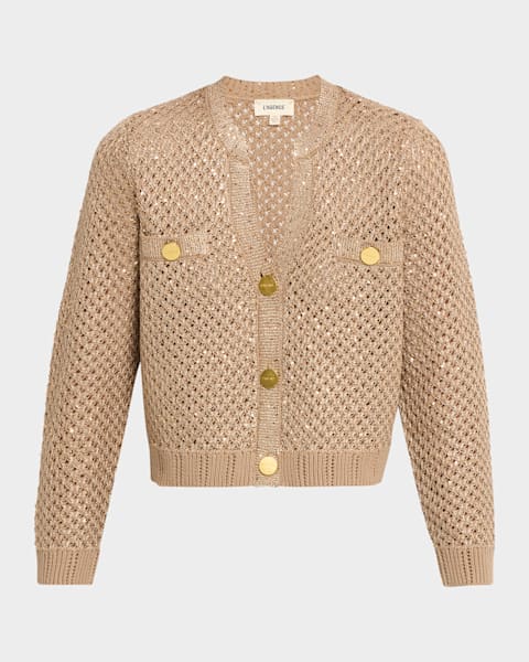 Blanca Sequined Knit Cardigan | Neiman Marcus