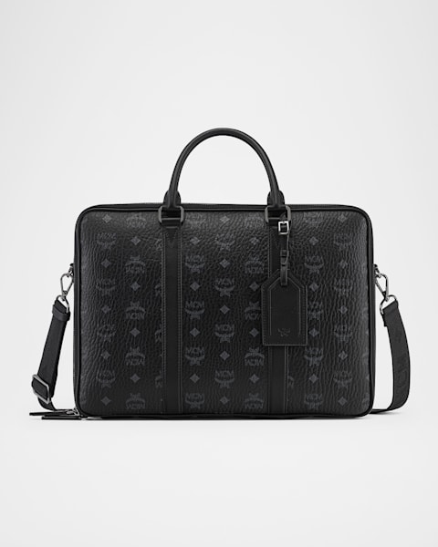 Dries Van Noten Men's Double Two-Tone Leather Tote Bag