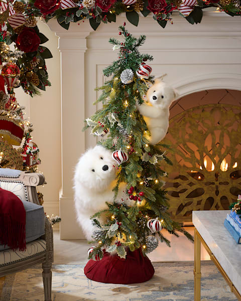 Ditz Designs Peppermint Cheer White Trio Tree, 72