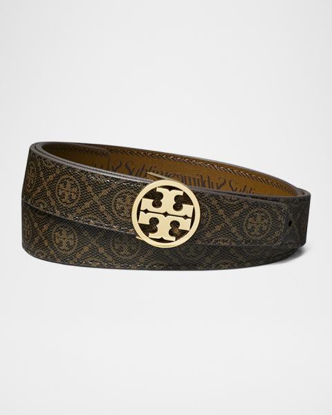 Tory Burch Miller Reversible Smooth Leather Belt | Neiman Marcus display picture 3