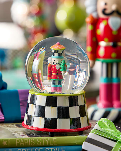 Pink Nutcracker Snow Globe