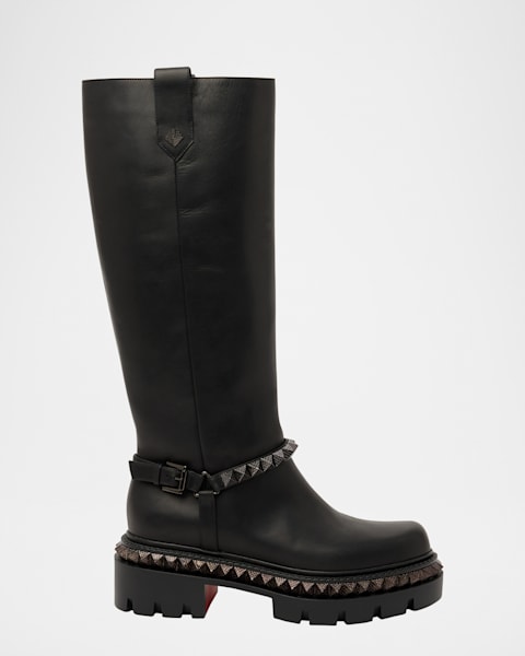 Christian Louboutin 80mm Miss Z Leather Knee-High Boots | Neiman