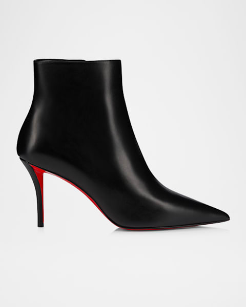 Christian Louboutin 85mm Vibella Leopard-Print Leather Booties