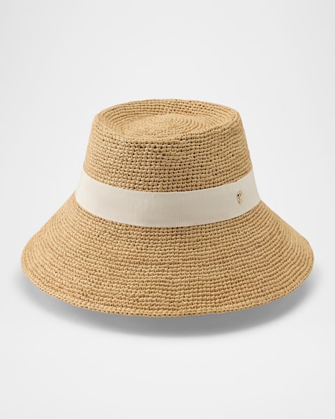 Loro Piana Jasmine Crochet Raffia Bucket Hat | Neiman Marcus