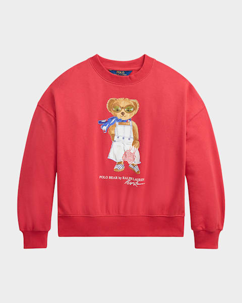 Girl's Polo Bear Terry Sweatshirt, Size 2-6X