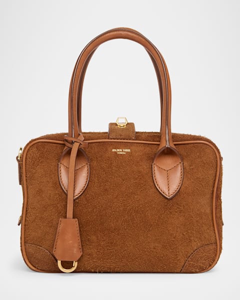 Vita Distressed Leather Top-Handle Bag