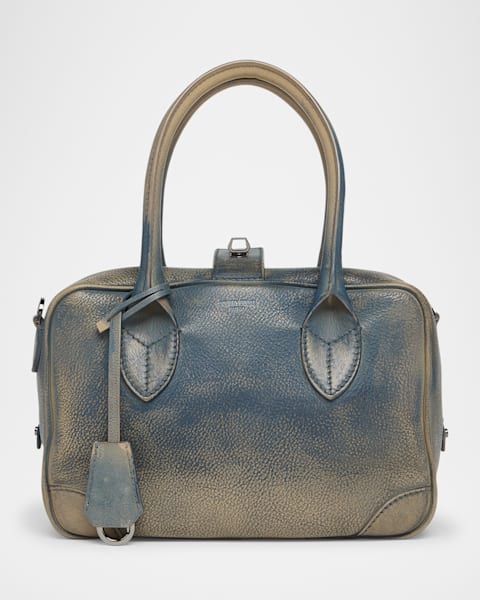 ハンドバッグ Golden  Deluxe Brand Vita Handbag In Vintage Leather Vita Bag in taupe leather with gold details