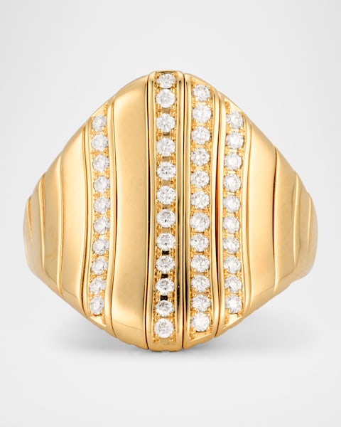 64 Facets Stardust 18K Yellow Gold Constellation Ring with