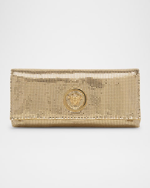 Versace Medusa 95 Embellished Satin Clutch Bag | Neiman Marcus