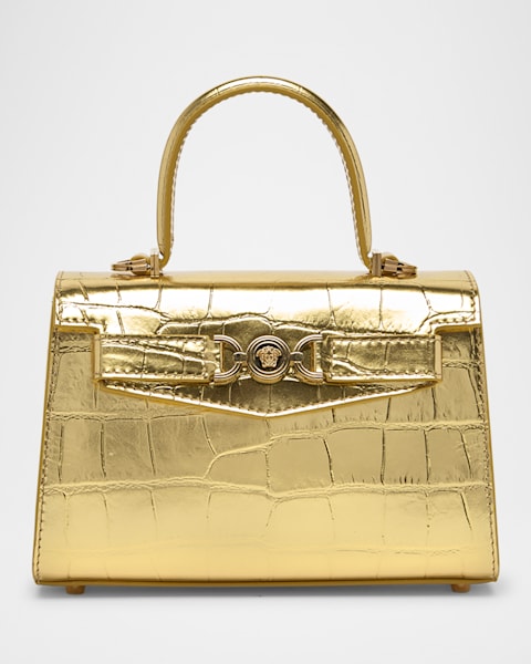 Bottega Veneta Mini Jodie Metallic Leather Top-Handle Bag