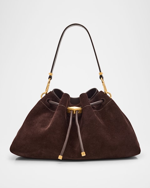 Bar Medium Suede & Leather Hobo Bag