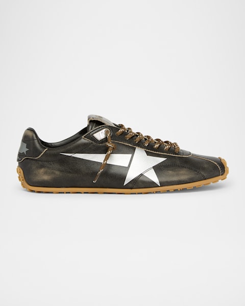 Golden Goose Pure Star Leather Sparkle Low-Top Sneakers