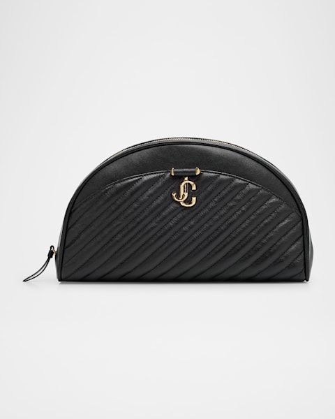 Jimmy Choo Avenue Metallic Raffia Pouch Clutch Bag | Neiman