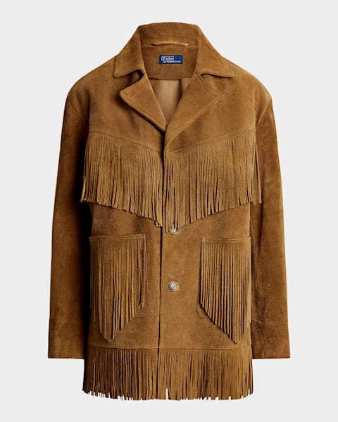 Polo Ralph Lauren Fringe Waxed Leather Jacket | Neiman Marcus