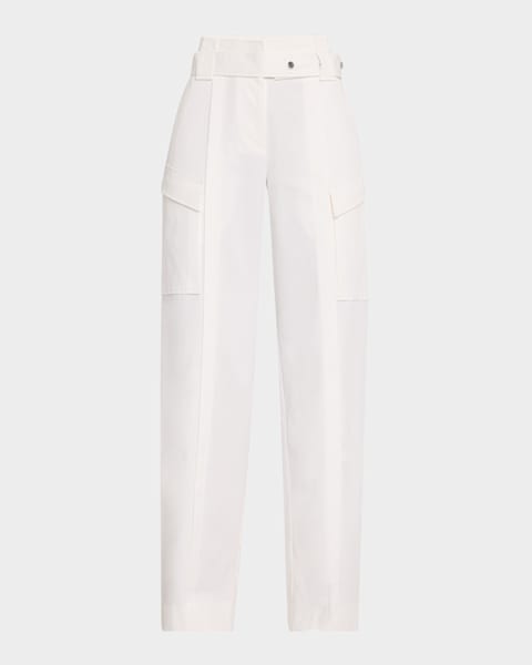ボトムスその他 DRIES VAN NOTEN Women Pants 111599610509 White Dries Van Noten Paxy Straight-Leg Cotton Pants | Neiman Marcus