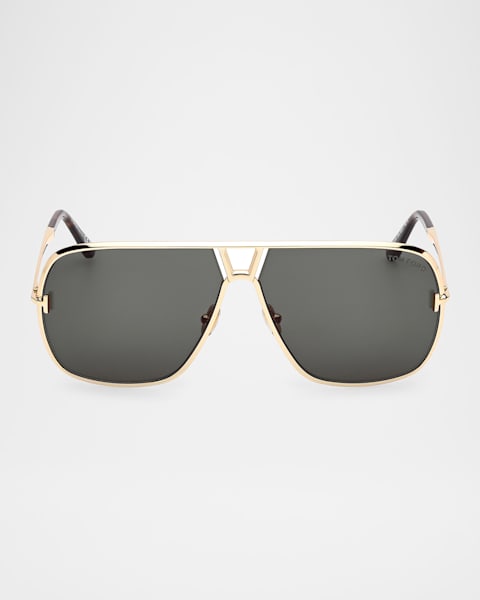 Oliver Peoples Gregory Peck 47 Round Sunglasses, Yellow | Neiman