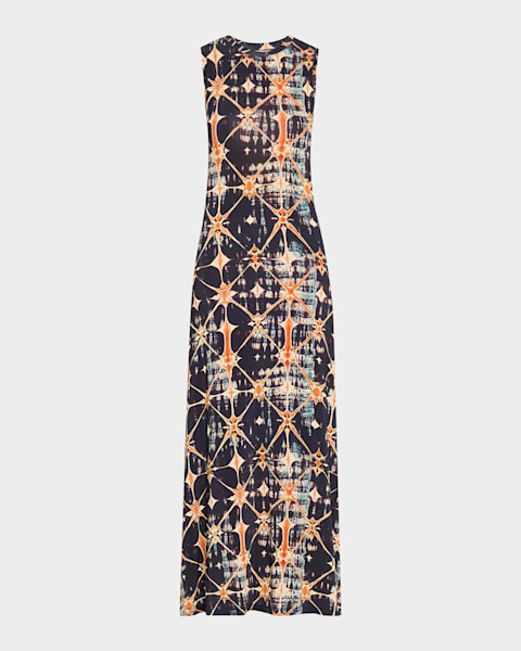 Celia Floral Belted Long-Sleeve Midi Dress