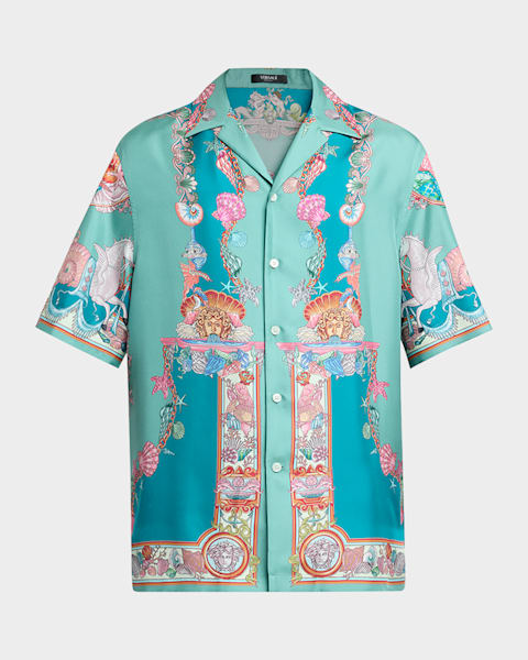 Men's Silk Barocco Short-Sleeve Shirt