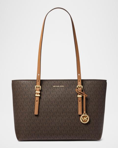 Loro Piana Cabas Sesia Canvas & Leather Bag | Neiman Marcus
