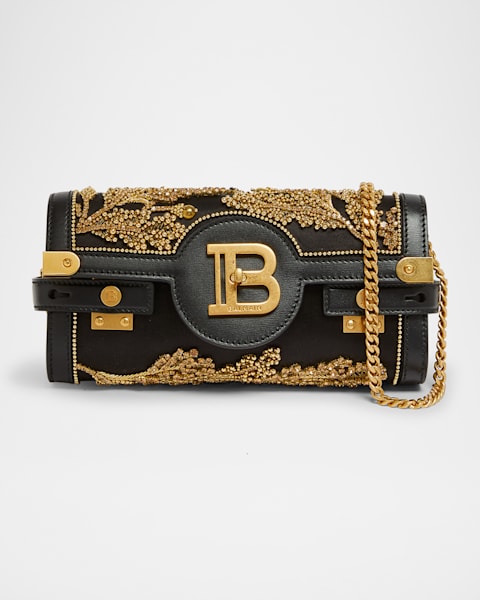 Balmain 1945 Soft Small Shoulder Bag in Monogram Jacquard