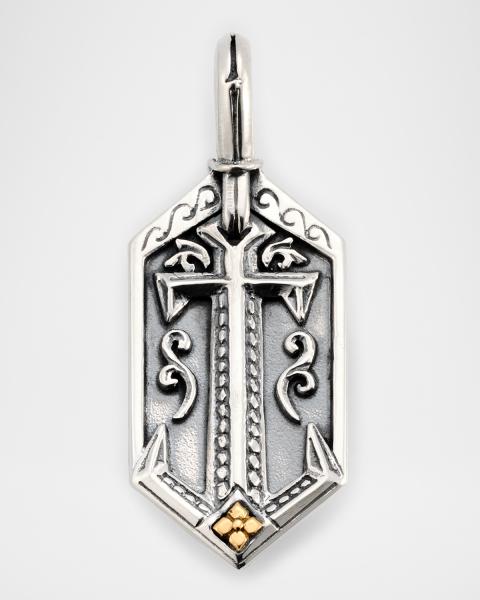 Konstantino Men's Two-Tone Bloodstone Cross Pendant | Neiman Marcus