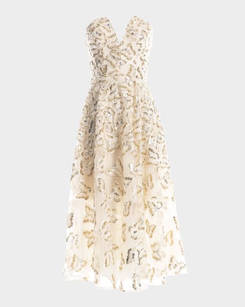 Goldie Wavy Sequin Column Gown